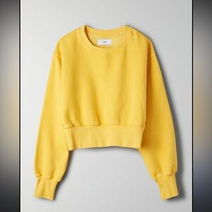 TNA Mustard Yellow Ribbed Collar Top
